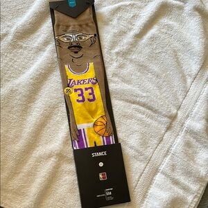 Stance fit 558 Los Angeles Lakers Kareem Basketball Socks Mens Large 9-12 NBA
